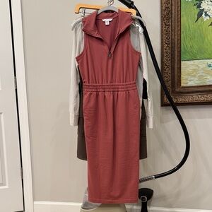 Athleta dusty rose sweatshirt dress